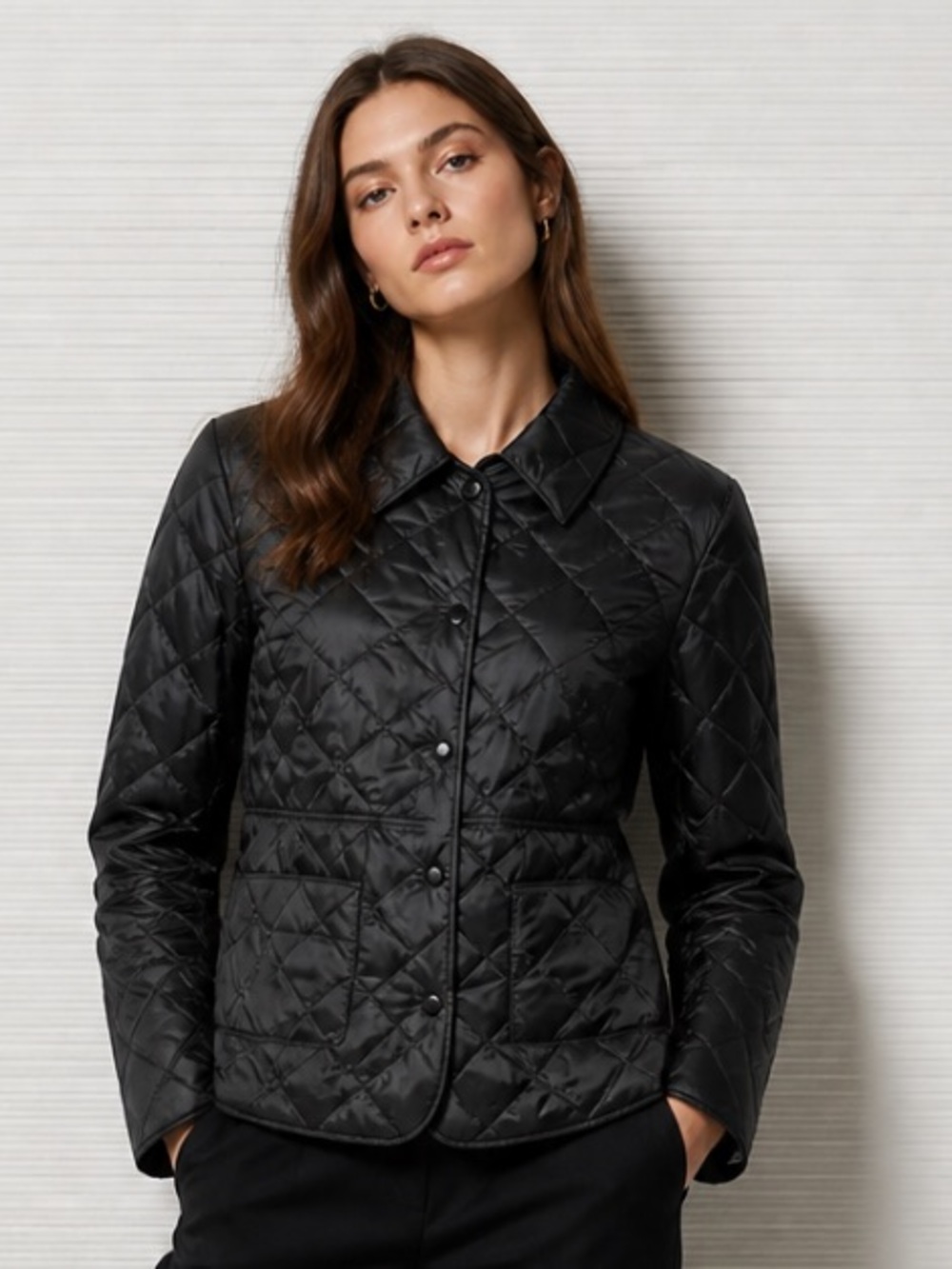 MAGASCHONI Jacket Coat Puffer Quilted Black Snap Front Winter Warm Medium